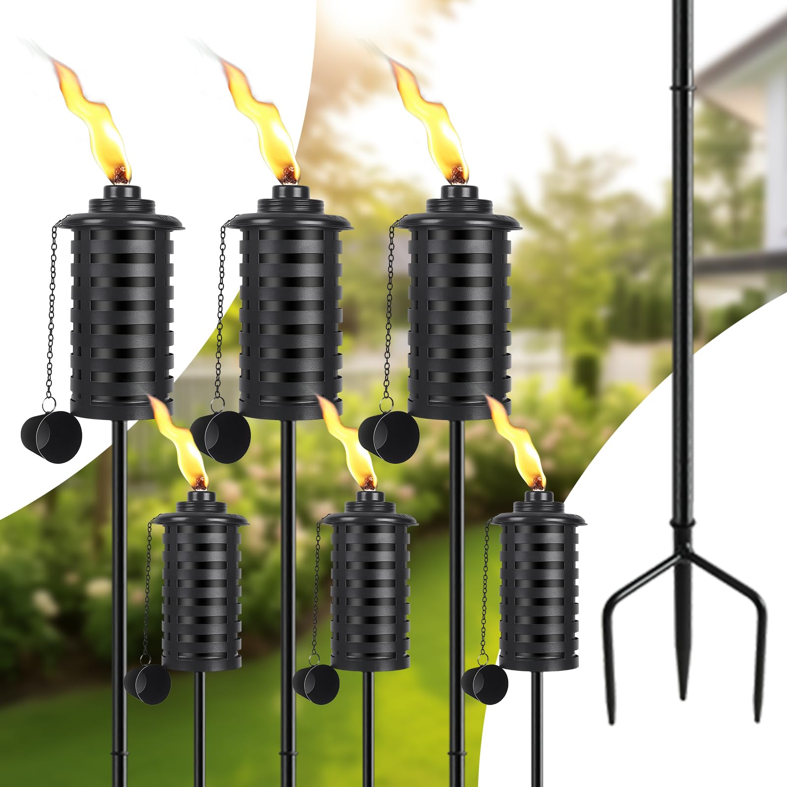Citronella Torches for Outside Best Sellers Set of 6 Outdoor Garden Torches