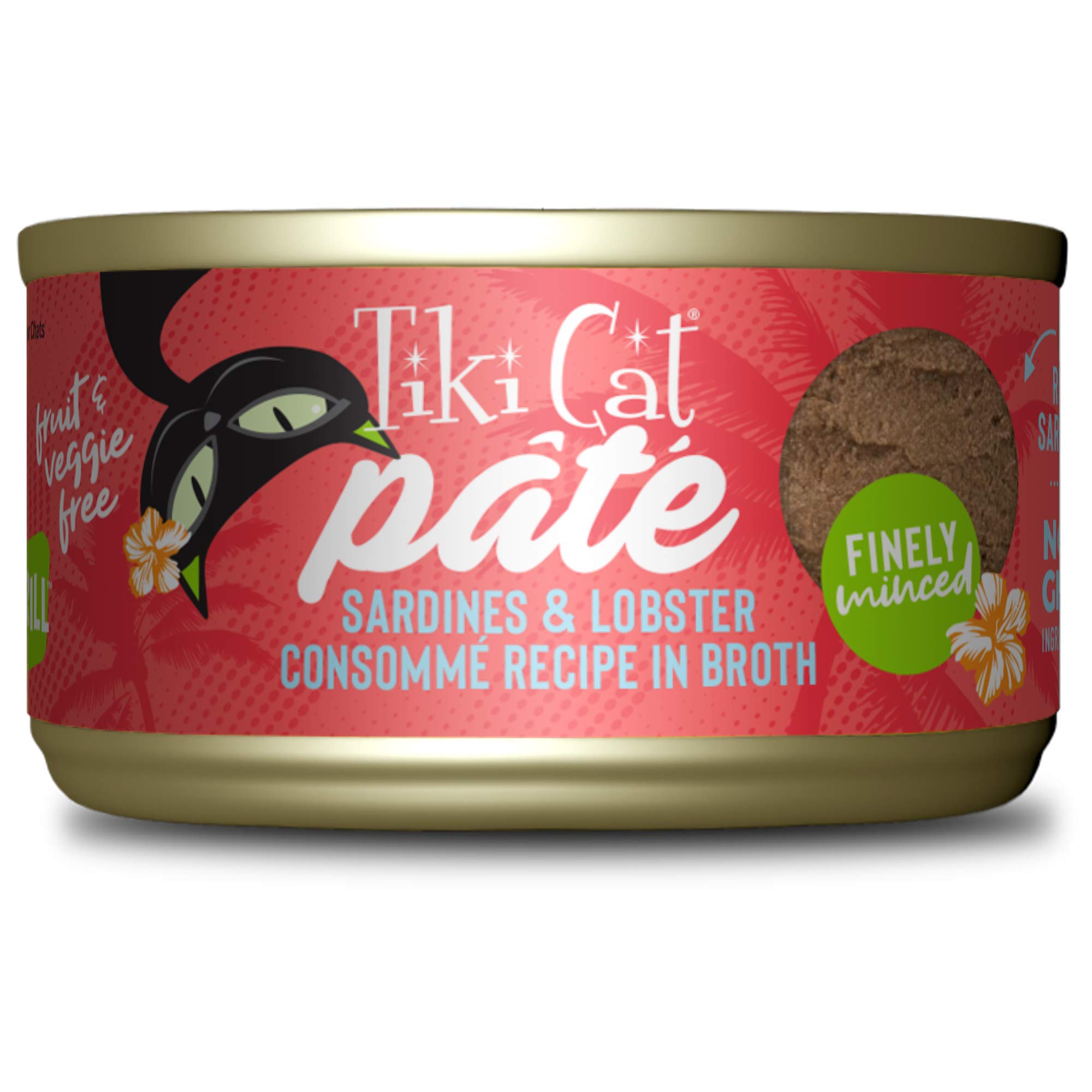 Tiki Cat Grill Pâté Sardines & Lobster Consommé High-Protein 100% Non-GMO Wet Cat Food for All Cat Life Stages |8oz Cans