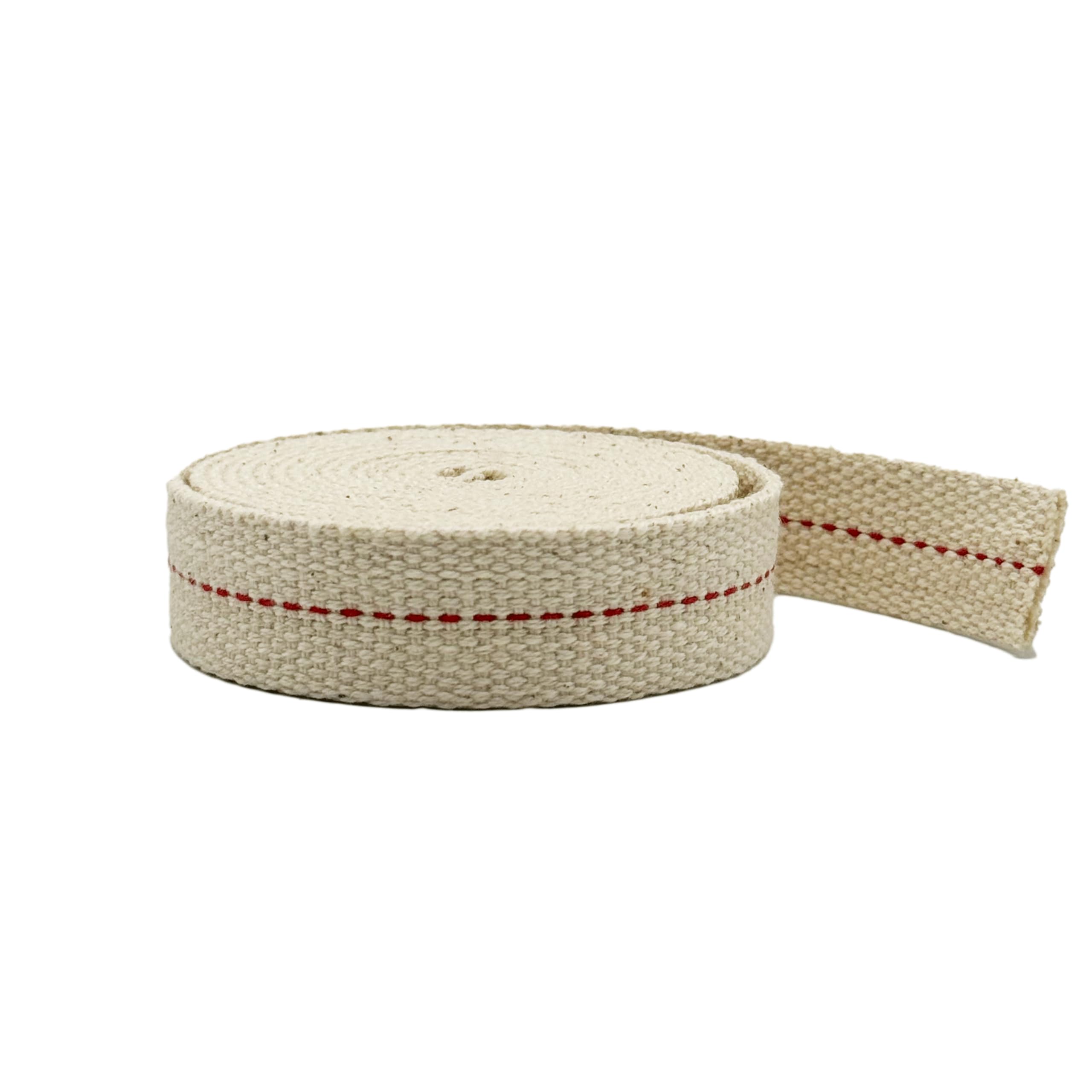 3/4" Inch 6' Foot 100% Cotton Flat Wick for Kerosene Based Lanterns and Oil Lamps - Red Stitch
| 100% Cotton Flat Wick