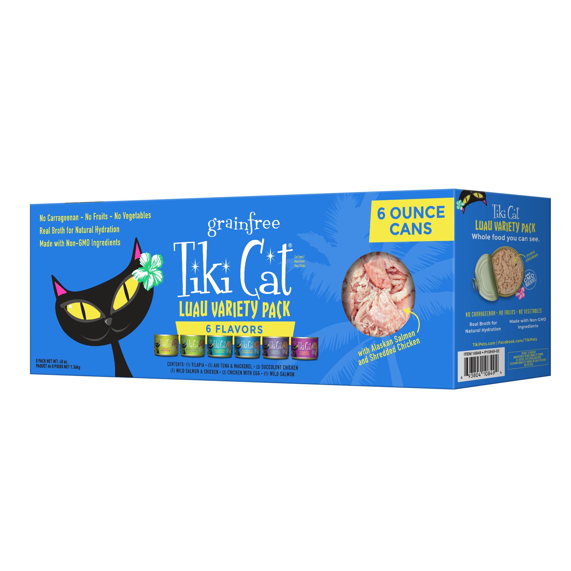 Tiki Cat Luau Variety Pack for All Life Stages Cats
| Grain-Free Grated Protein Wet Cat Food Tiki Cat Luau
| Tasty Succ